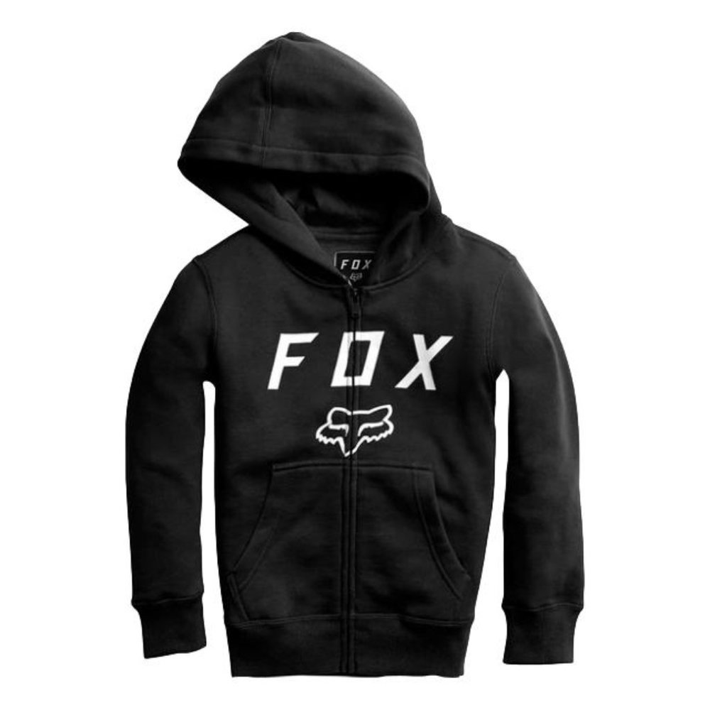Fox Racing Boys Black Legacy Moth Zip Hoodie Size YL